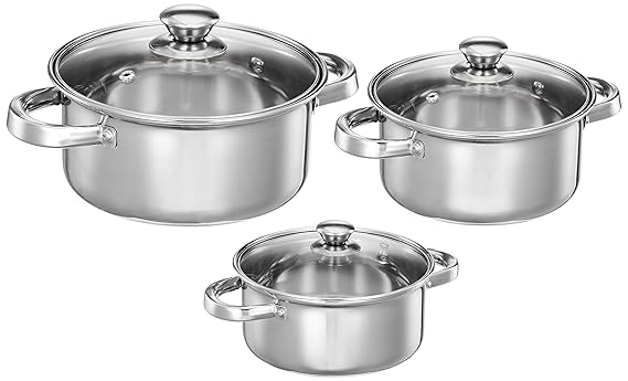 Solimo Stainless Steel Casserole Set of 3 | Buy Best Things | Buy Best ...